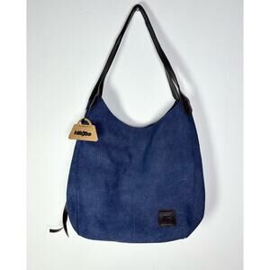 Hiigoo Y2K Multi Pocket Denim Canvas Shoulder Bag